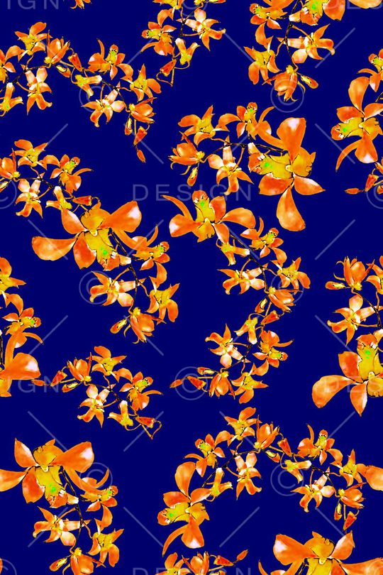 抽象手绘满版花卉印花华亿平台图片