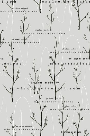 710445-手绘山脉花卉数字底纹灰