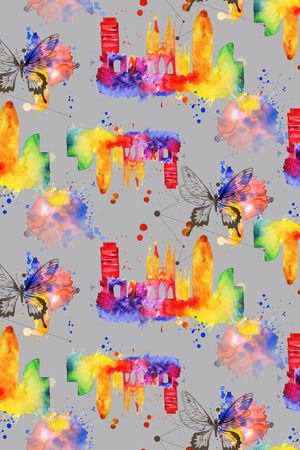 蝴蝶印花华亿平台图片