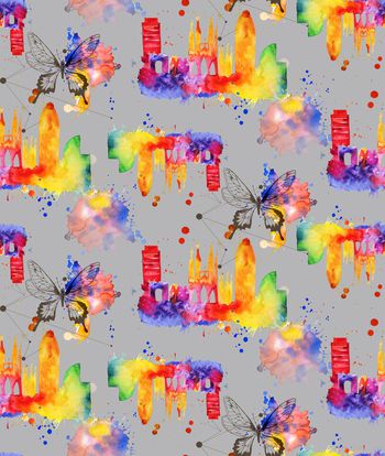 蝴蝶印花华亿平台图片