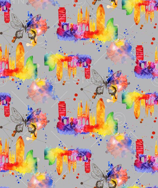 蝴蝶印花华亿平台图片