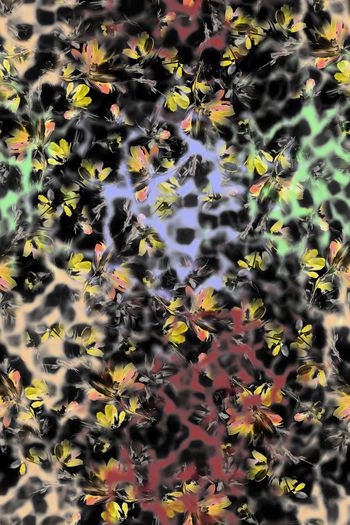 710573-抽象水花花卉黑