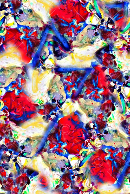 抽象手绘大头笔水彩画油画数码印花印花华亿平台图片