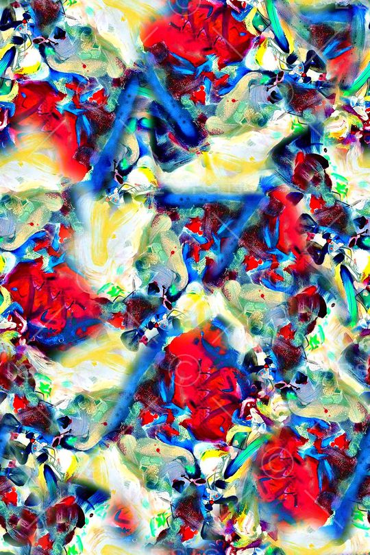 抽象手绘大头笔水彩画油画数码印花印花华亿平台图片