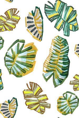 抽象植物印花华亿平台图片