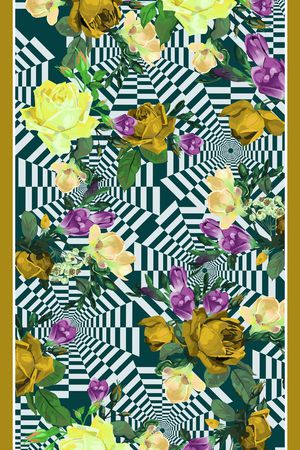 花卉印花华亿平台图片