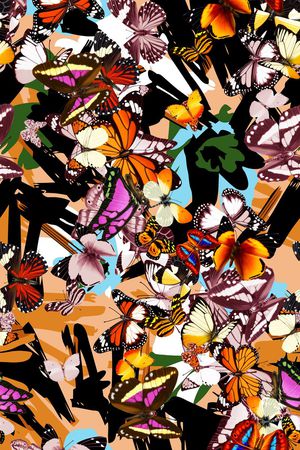 蝴蝶印花华亿平台图片