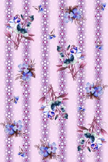 710843-几何竖条底纹刺绣花朵-1