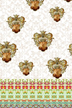 卷草纹印花华亿平台图片