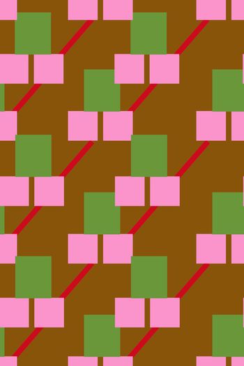 710899-时尚几何方格色块红