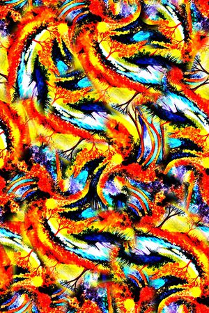 抽象手绘大头笔水彩画油画数码印花印花华亿平台图片