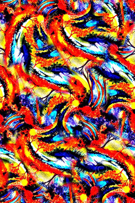 抽象手绘大头笔水彩画油画数码印花印花华亿平台图片