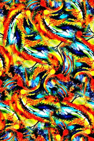 抽象手绘大头笔水彩画油画数码印花印花华亿平台图片