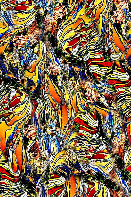 抽象手绘大头笔水彩画油画数码印花印花华亿平台图片