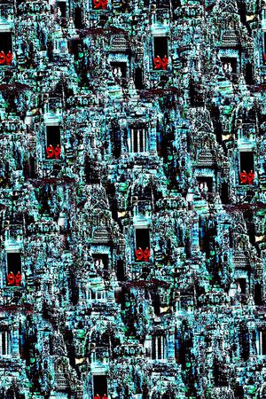 抽象手绘大头笔水彩画油画印度山石风景数码印花印花华亿平台图片