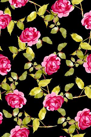 抽象手绘满版花卉印花华亿平台图片