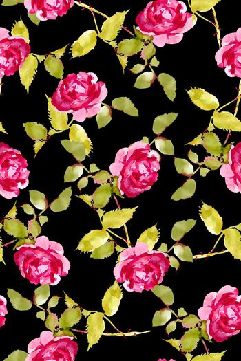 抽象手绘满版花卉印花华亿平台图片