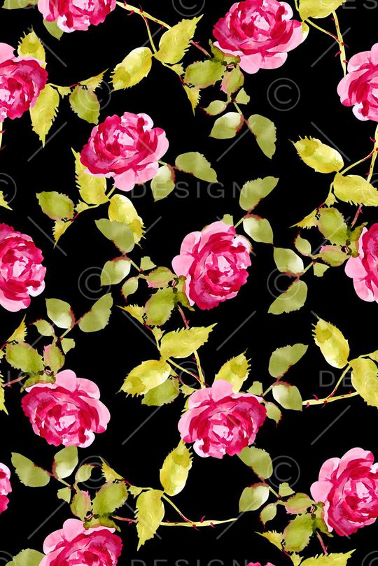 抽象手绘满版花卉印花华亿平台图片