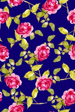 抽象手绘满版花卉印花华亿平台图片