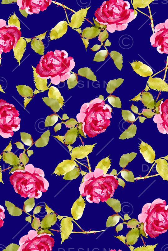 抽象手绘满版花卉印花华亿平台图片