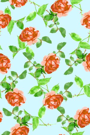 抽象手绘满版花卉印花华亿平台图片