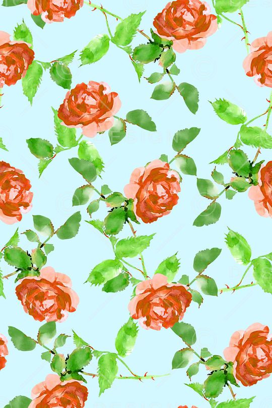 抽象手绘满版花卉印花华亿平台图片