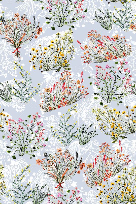 抽象花卉草木印花华亿平台图片