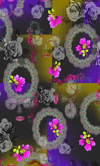 花卉印花华亿平台图片