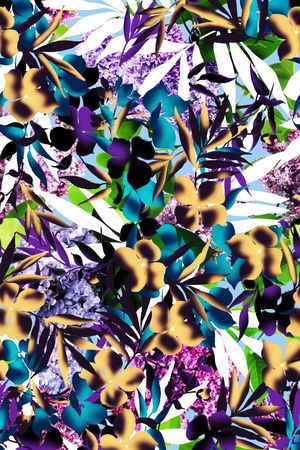 树叶印花华亿平台图片