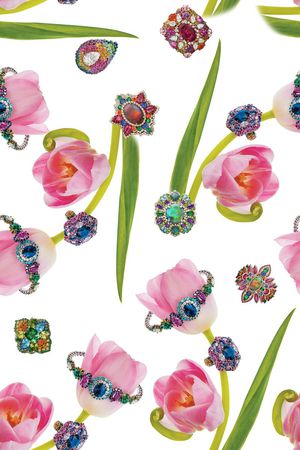 五彩花卉印花华亿平台图片