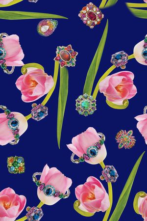 五彩花卉印花华亿平台图片