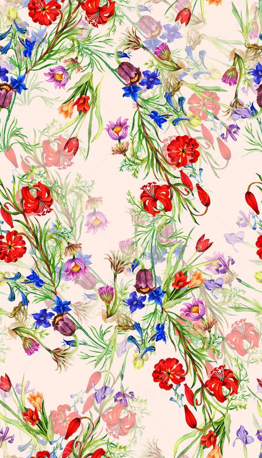 小清新花卉印花华亿平台图片