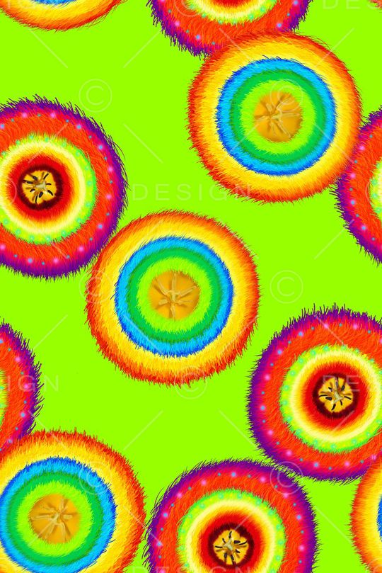 抽象手绘几何圆圈数码印花印花华亿平台图片