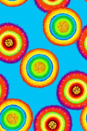 抽象手绘几何圆圈数码印花印花华亿平台图片