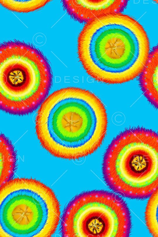 抽象手绘几何圆圈数码印花印花华亿平台图片