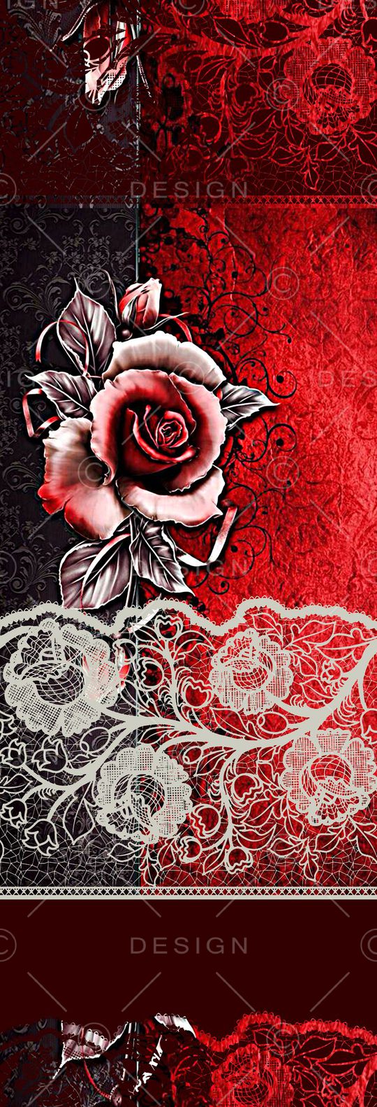 抽象手绘分形艺术玫瑰花数码印花印花华亿平台图片