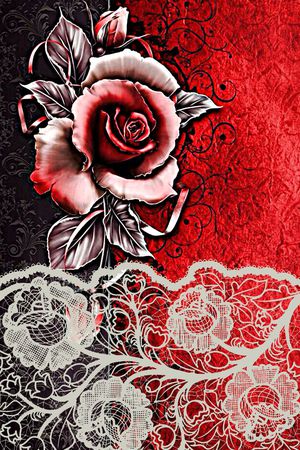 抽象手绘分形艺术玫瑰花数码印花印花华亿平台图片