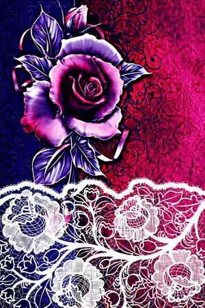 抽象手绘分形艺术玫瑰花数码印花印花华亿平台图片