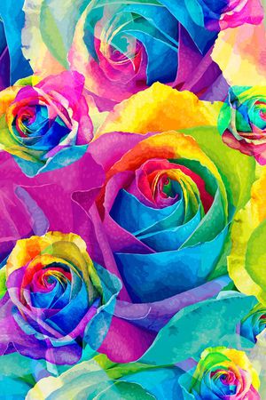 水彩花卉印花华亿平台图片