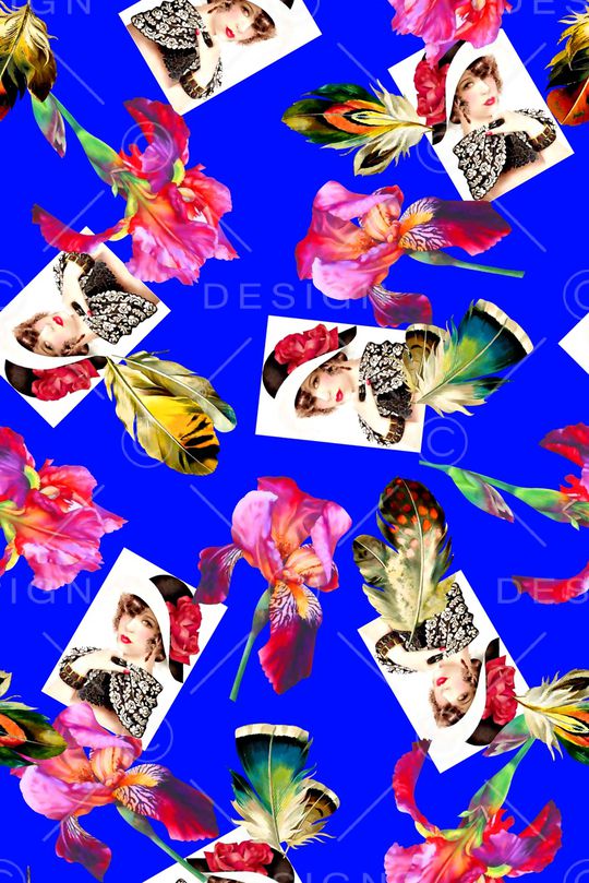 抽象手绘高清数码花卉印花华亿平台图片