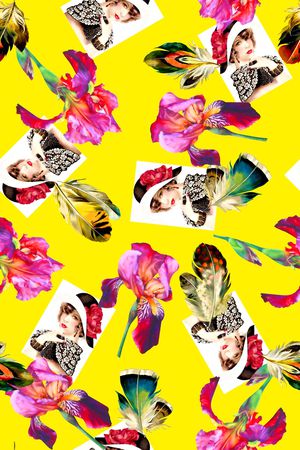 抽象手绘高清数码花卉印花华亿平台图片