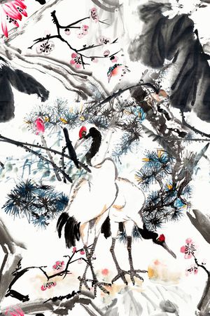 中国风印花华亿平台图片