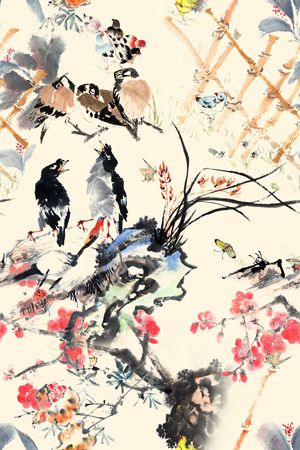 中国风印花华亿平台图片