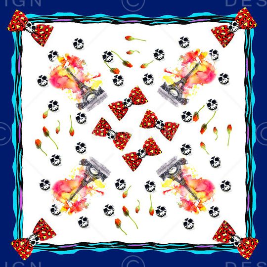 小方巾印花华亿平台图片