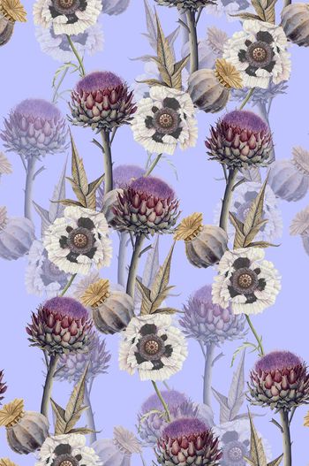 罂粟花印花华亿平台图片