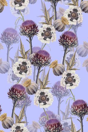 罂粟花印花华亿平台图片