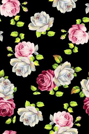 抽象手绘满版花卉印花华亿平台图片