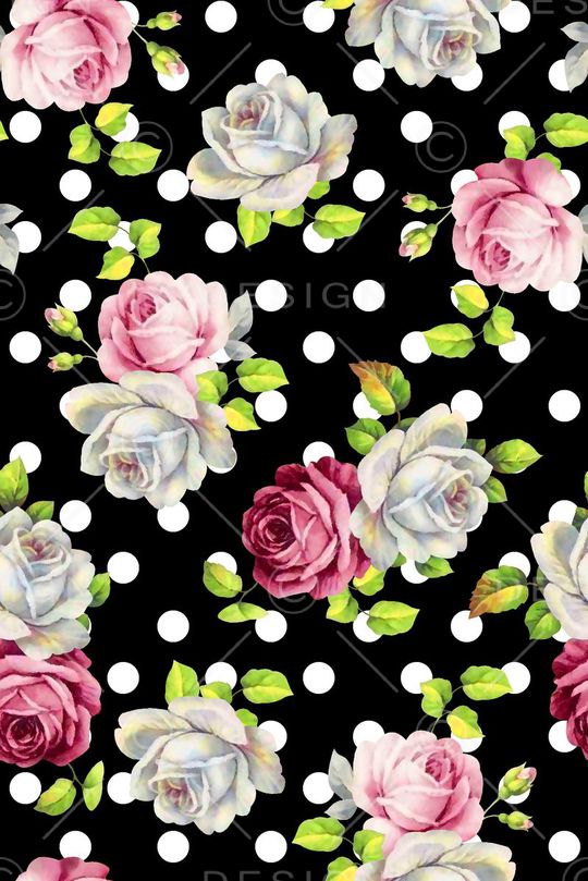 抽象手绘满版花卉印花华亿平台图片