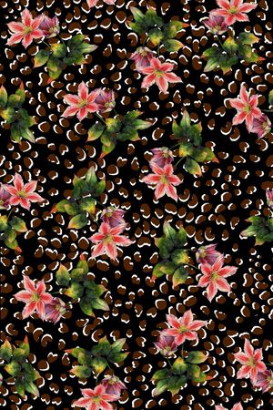 浪漫花卉印花华亿平台图片