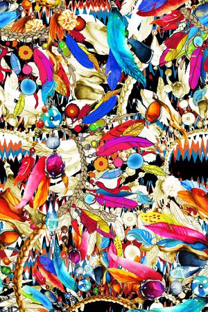 羽毛印花华亿平台图片